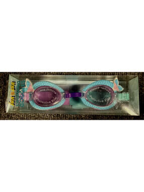 Fun In The Sun Swimming Youth Goggles Purple/Blue UV Blocking & Latex  Free ￼￼